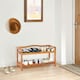 image 4 of COSTWAY 2-Tier Wood Shoe Rack Solid Shoe Storage Shelf Brown