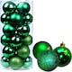 image 1 of 60mm/18Pcs Christmas Baubles Shatterproof Dark Green,Tree Decorations