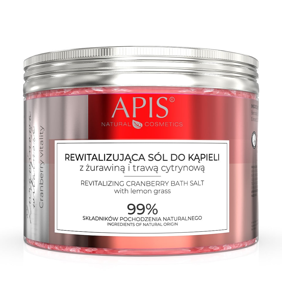 Apis CRANBERRY VITALITY Revitalising Bath Salt with Cranberry and Lemongrass 650g