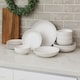 image 4 of Coloured Stone Ceramic Dinnerware Crockery Plates Bowls Dining Set | White | 32 Pcs White | 32