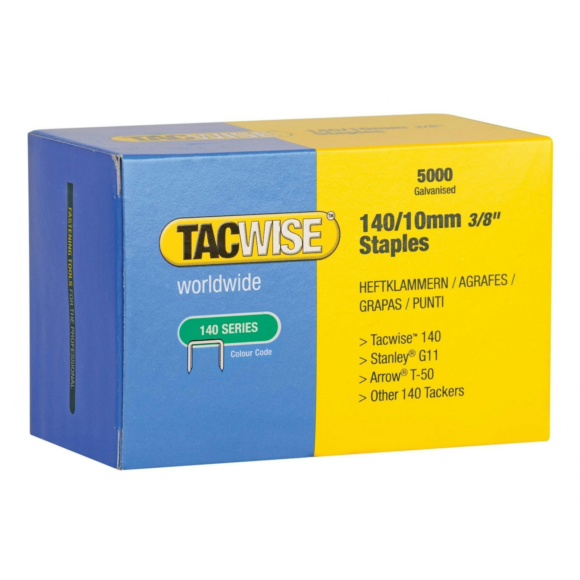 Tacwise 140 Series Galvanised Staples - Galvanised - 10mm Pack 5000