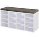 image 6 of Multi-Storage Shoe Rack w/ 14 Compartments Cushion Moving Shelves for Home Yellow