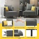 image 6 of Yaheetech Velvet Futon Sofa Bed Sleeper Sofa with 4 Pillows