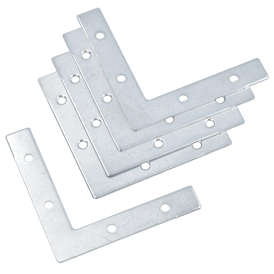 image 1 of 75mm (3in.) Corner Mending Plate Angle Bracket L Shape Reinforcing Repairing 10pc