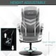 image 4 of Vinsetto Gaming Chair Ergonomic Computer Chair with Adjustable Height Pedestal Base, Home Office Desk Chair PVC Leather Exclusive Swivel Chair Grey