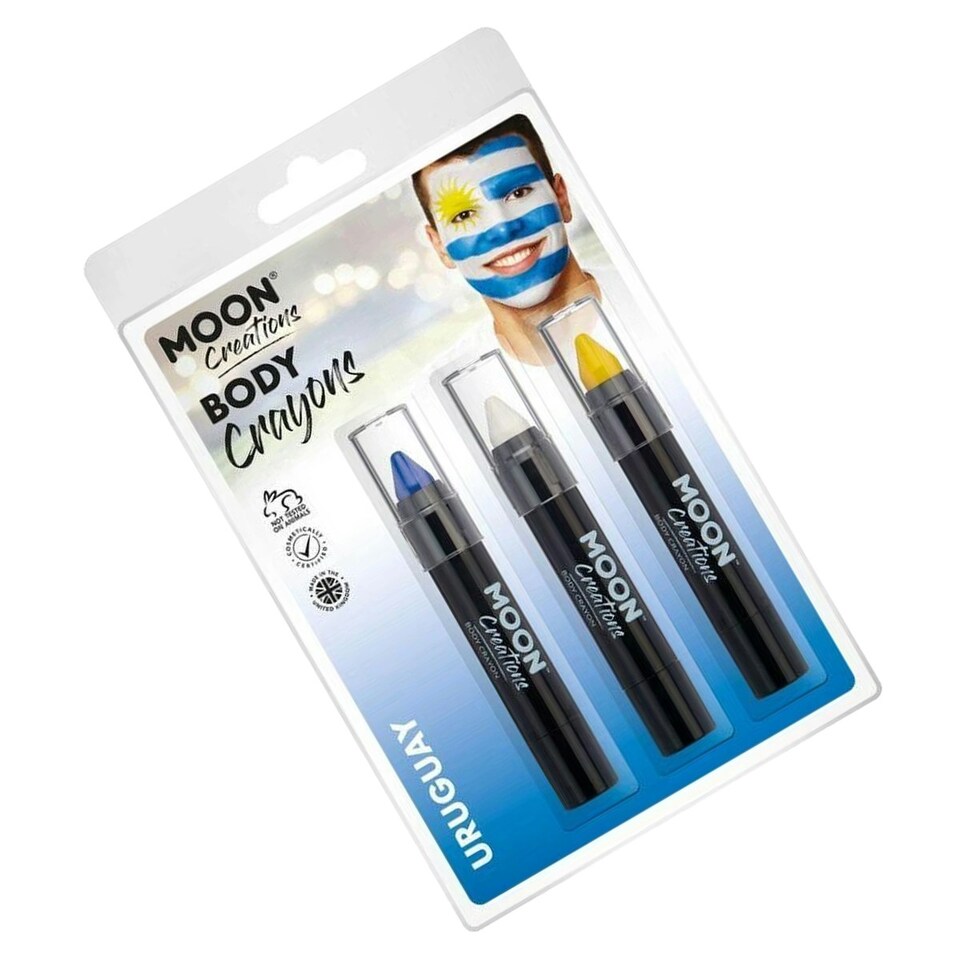 image 1 of Moon Creations Body Crayons (Pack of 3) - Dark Blue/White/Yellow - 13cm x 19.5cm x 2.7cm