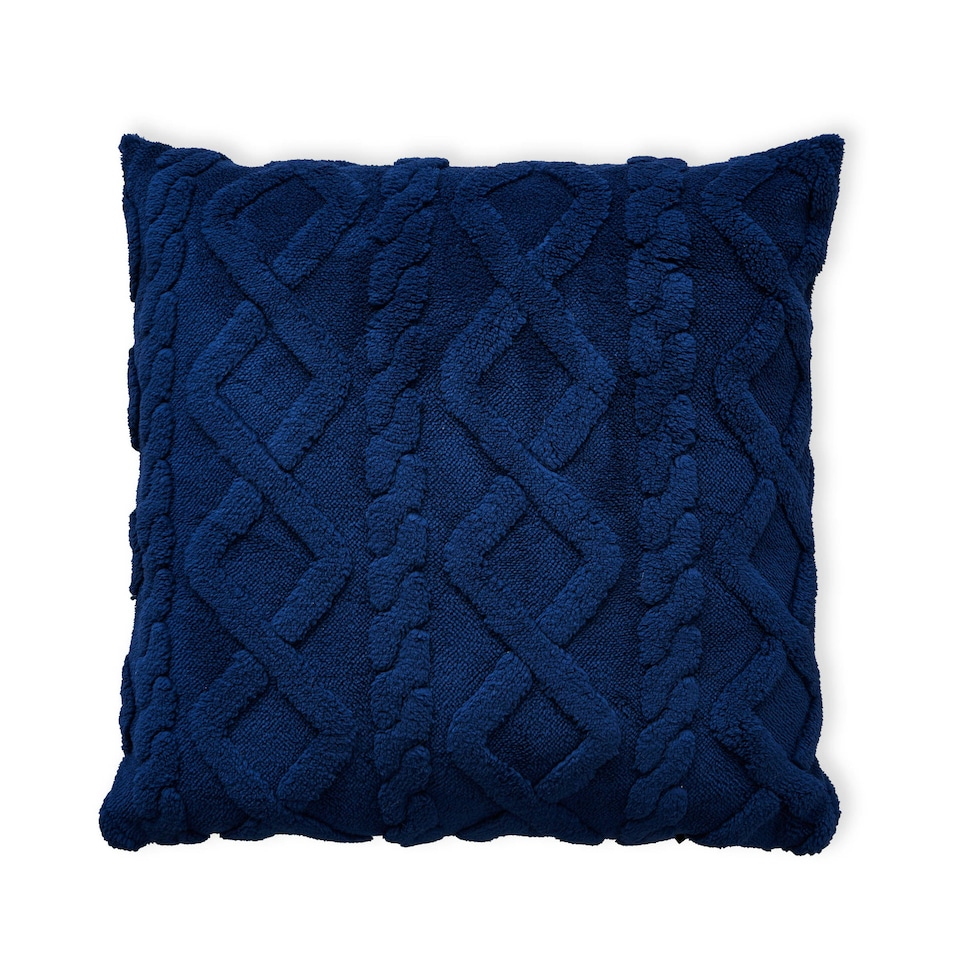 image 1 of BHS Cable Knit Cushion, Navy