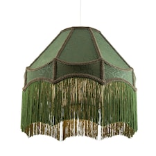 Classic Forest Green Floral Jacquard Victorian Empire Pendant Shade Green