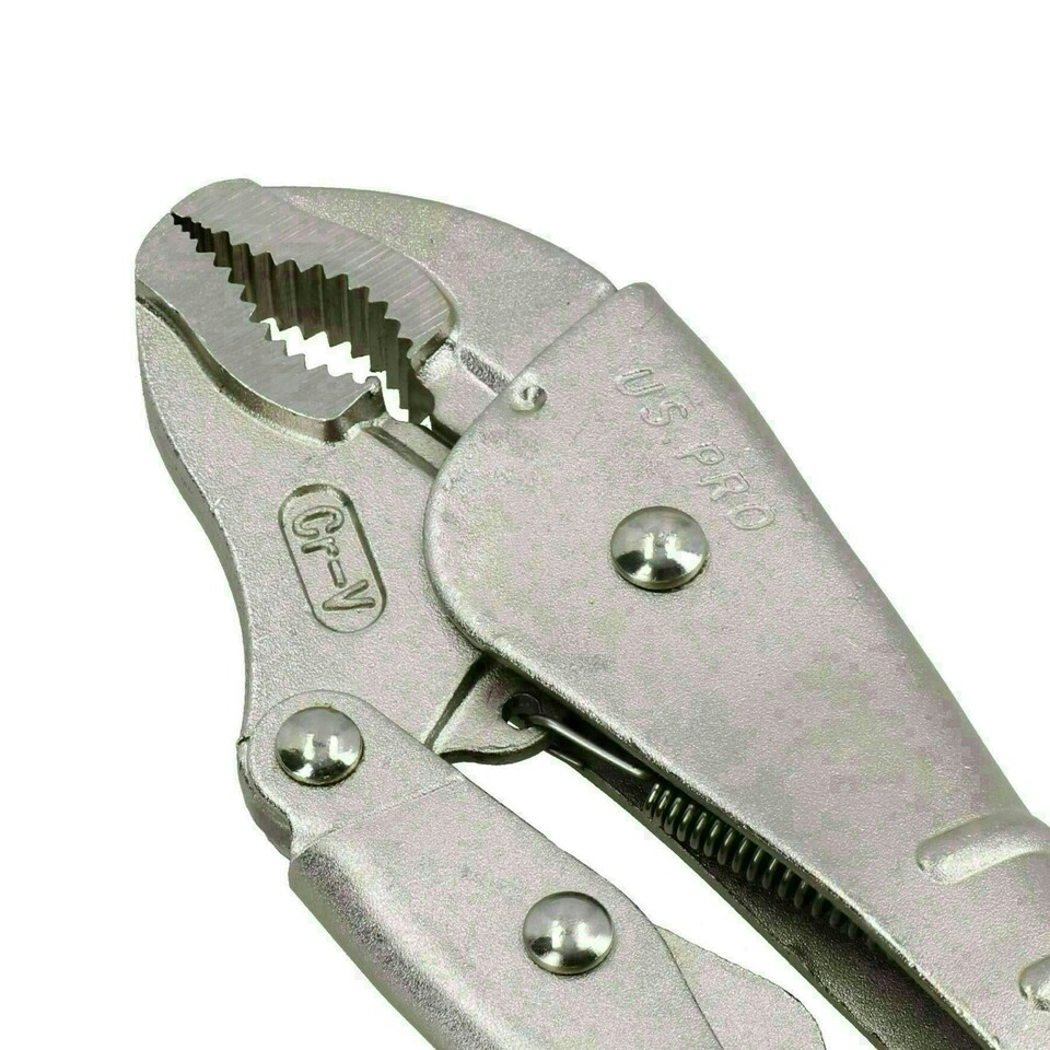 image 1 of 10" (250mm) Curved Jaw Locking Pliers Mole Grips with Ribbed Handles