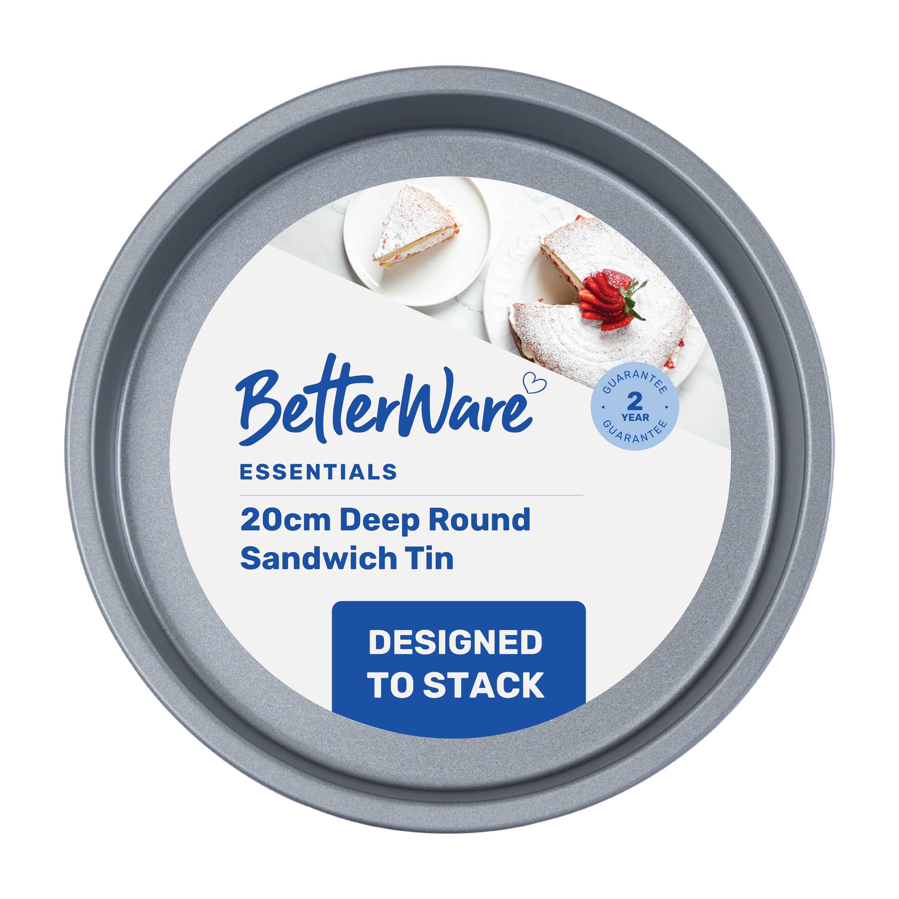 Betterware Essentials 20cm Non-Stick Sandwich Tin in Silver