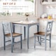 image 3 of HOMCOM Dining Chairs Set of 2, Pine Wood Frame, Cross Back for Kitchen Grey