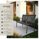 image 2 of Garden Bench Pino - 3-seater, steel frame, weatherproof, 126 x 62 x 81.5 cm