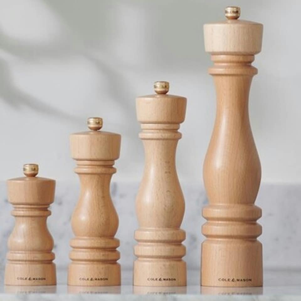 image 1 of Cole & Mason London Beech Wood Salt & Pepper Mill Set 180mm