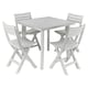image 1 of White Plastic Garden Dining Table with Chairs Set Patio Deck Outdoor Furniture | White | White | 5 Piece Set