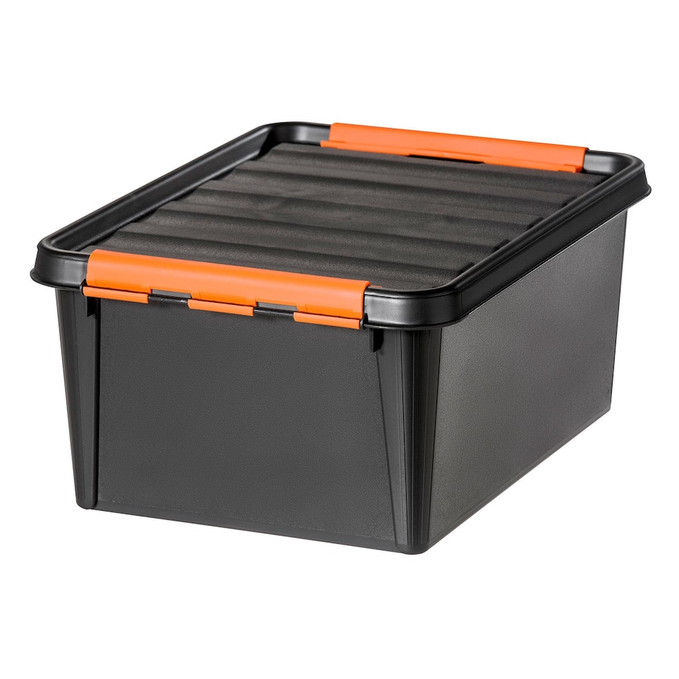 image 1 of 3pk SmartStore Sturdy Pro Storage Clip Boxes, 14L, 32L or 50L | Black | 14l | 15