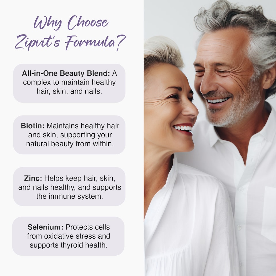 image 1 of Zipvit Biotin 12,000mcg with Zinc & Selenium, Hair, Skin & Nail Support, 180 Vegan Tablets, 3-Month Supply