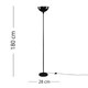 image 6 of ValueLights Matte Black Uplighter Floor Lamp Bowl Shaped Shade | Black