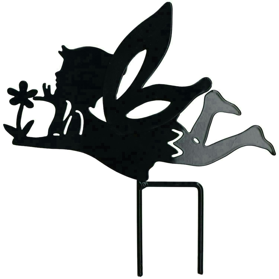 image 1 of Set of 4 Small Black Fairy Silhouettes With Stake Garden Deco Ornament