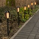 image 1 of ValueLights Set of 6 Flame Black Outdoor Solar Spike Light