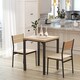 image 1 of HOMCOM 3 Pieces Compact Dining Table 2 Chairs Set Wooden Metal Legs Bistro Cafe Kitchen Breakfast Bar Home Furniture, Light Wood Grain
