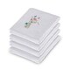 image 1 of Homescapes Turkish Cotton Embroidered Butterfly White Face Cloth - Set of 4
