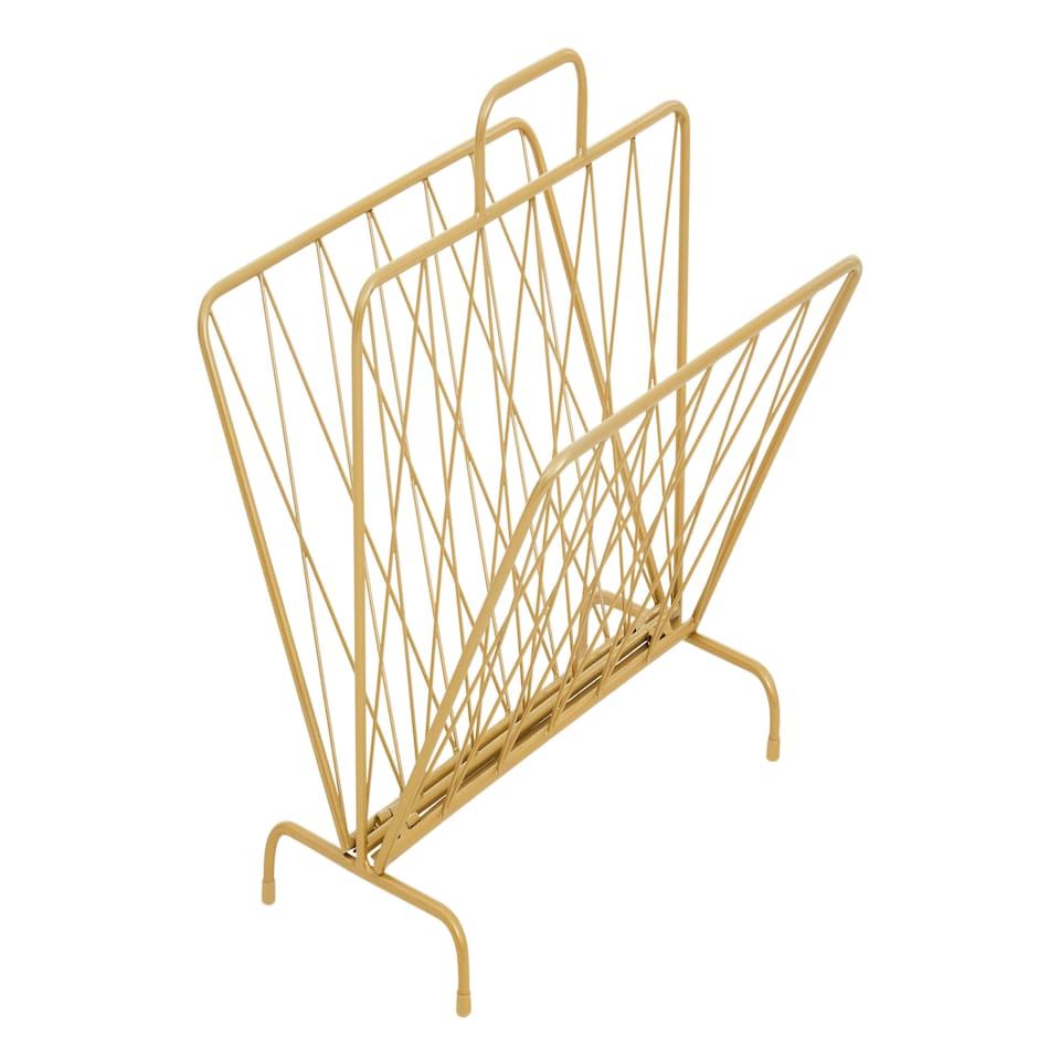 image 1 of Avento Gold Finish Two Pocket Magazine Rack