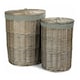 image 2 of Set of 2 Antique Wash Round Laundry Basket with Grey Sage Lining Grey | Grey