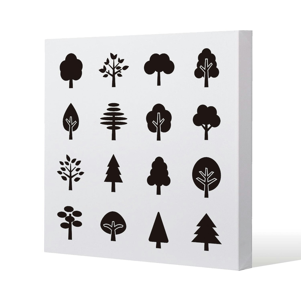 image 1 of Tree Silhouette Illustrations (Canvas Print) 101 x 101 x 4cm