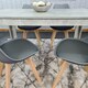image 9 of Dining Table Set Oak Effect Table With 4 Cream Plastic Chairs Dining Room Furniture | Cream | One Size | 5