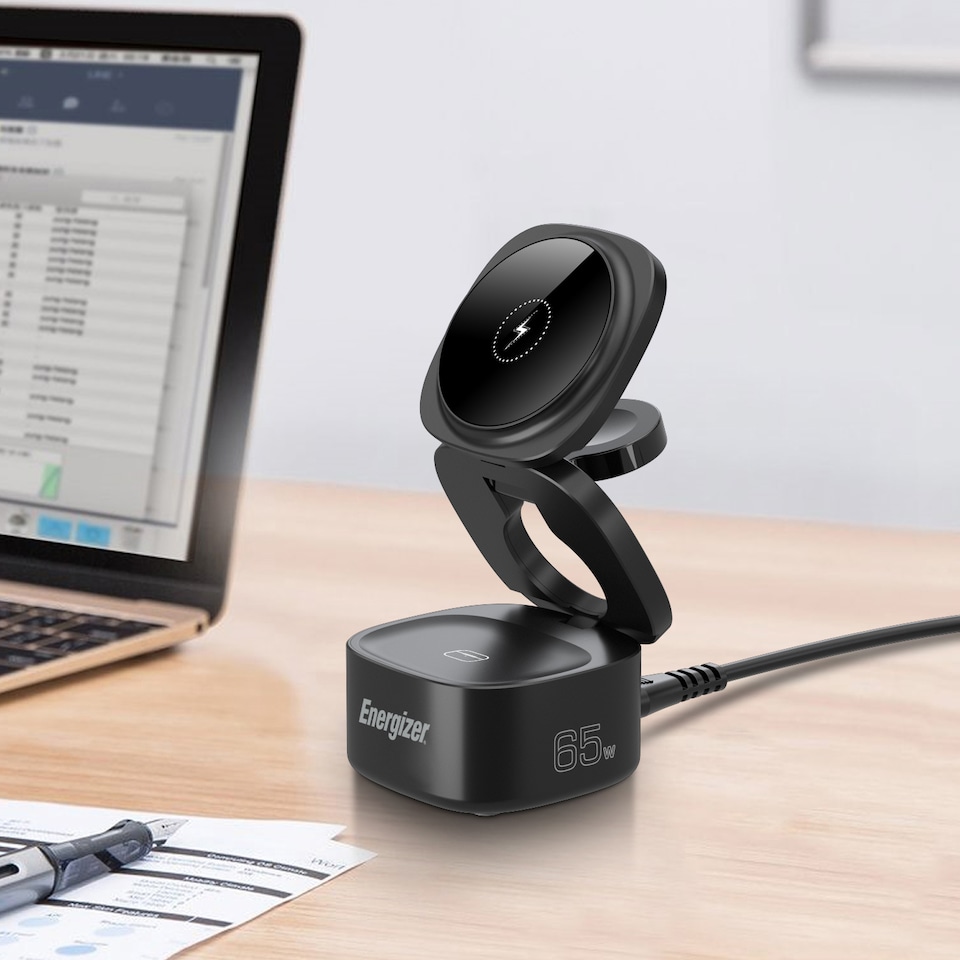 image 1 of Energizer 15W 5-in-1 QI Wireless Stand & Dock Black