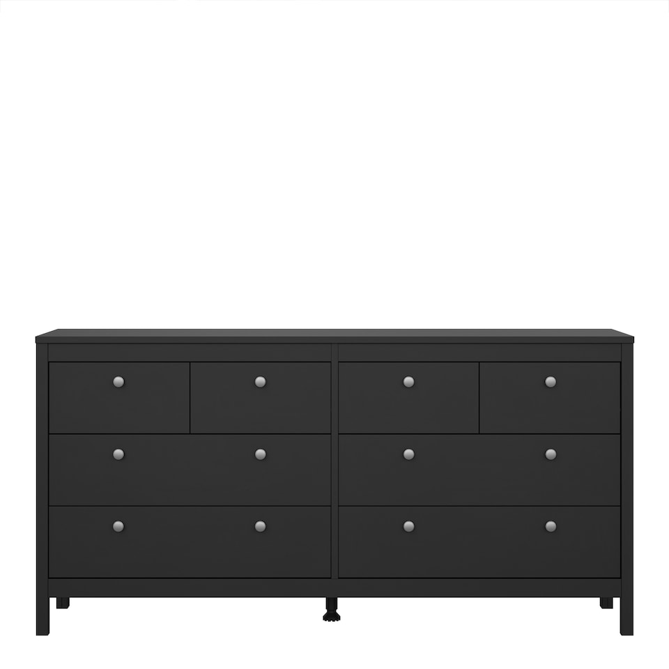 image 1 of Madrid Double Dresser 4+4 Drawers in Matt Black