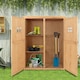 image 7 of Outsunny Wooden Garden Shed with Two Windows, Tool Storage Cabinet, Outdoor Double Door Organizer 127.5L x 50W x 164H cm, Natural