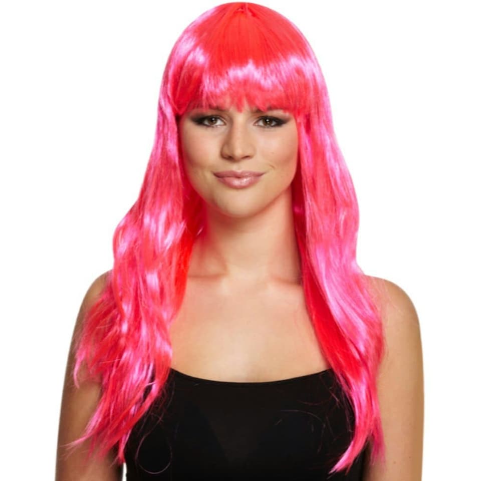 image 1 of Long Pink Wig