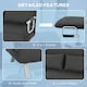 image 4 of HOMCOM Fabric Sofa, Convertible 2 Seater Sofa Bed w/ Pillows, Charcoal Grey | Grey