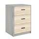 image 10 of Ash Grey 3-Drawer Bedside Table Grey | Colour: Ash Grey