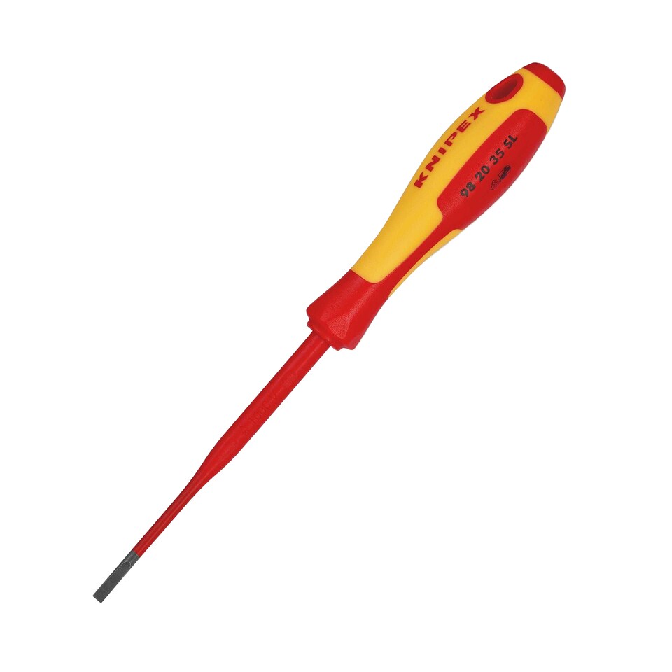 Knipex Slim Slotted Head Screwdriver | Red | Red/Yellow | One Size | 1