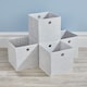 image 3 of Foldable Canvas Storage Folding Box Fabric Cube Cloth Bag 4 Piece Set | Cream
