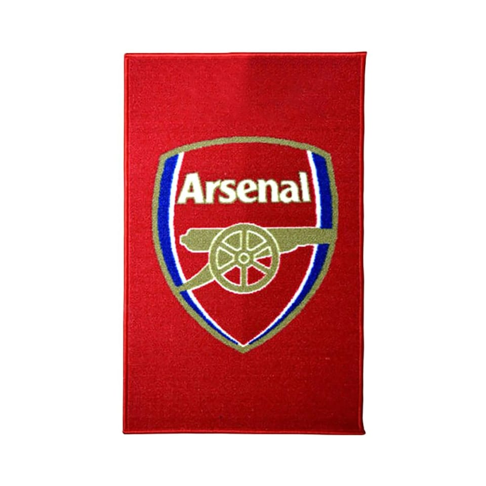 image 1 of Arsenal FC Official Football Crest Rug - Red/Gold - One Size
