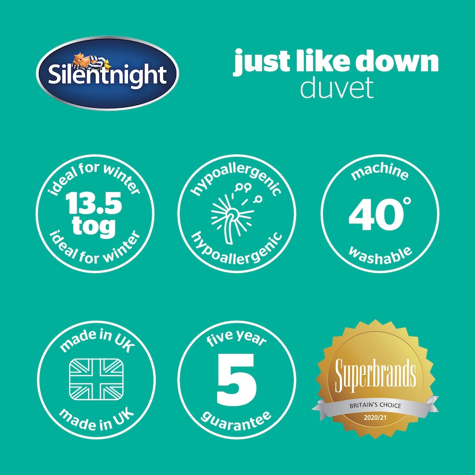 image 1 of Silentnight Just Like Down 13.5 Tog Duvet | White | King