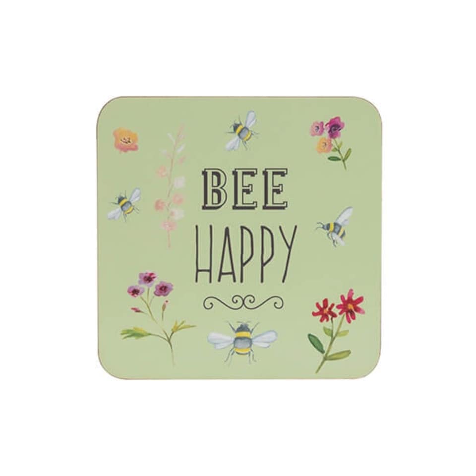 image 1 of English Tableware Company Bee Happy Set of 4 Coasters