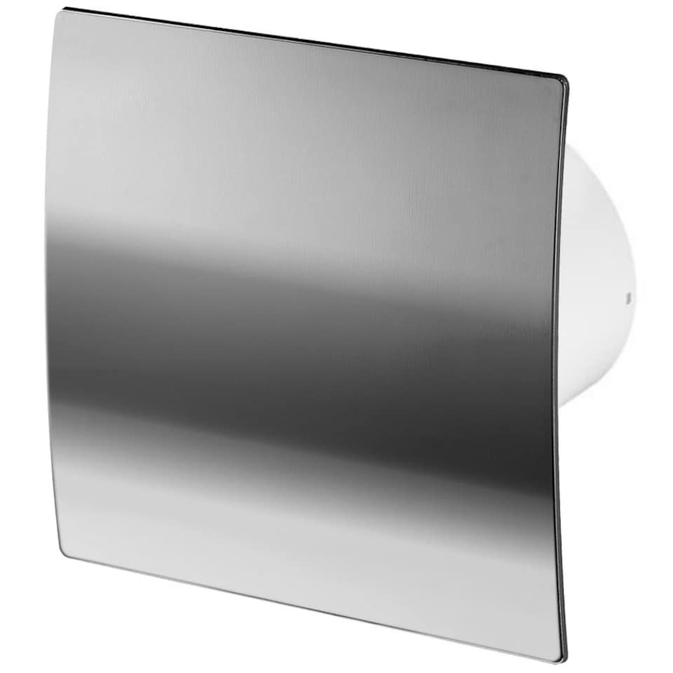 image 1 of 125mm Humidity Sensor Extractor Fan Chrome ABS Front Panel ESCUDO Wall Ceiling Ventilation