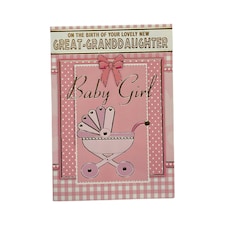 On The Birth Of New Baby Great Granddaughter Traditional Design Congratulations Card