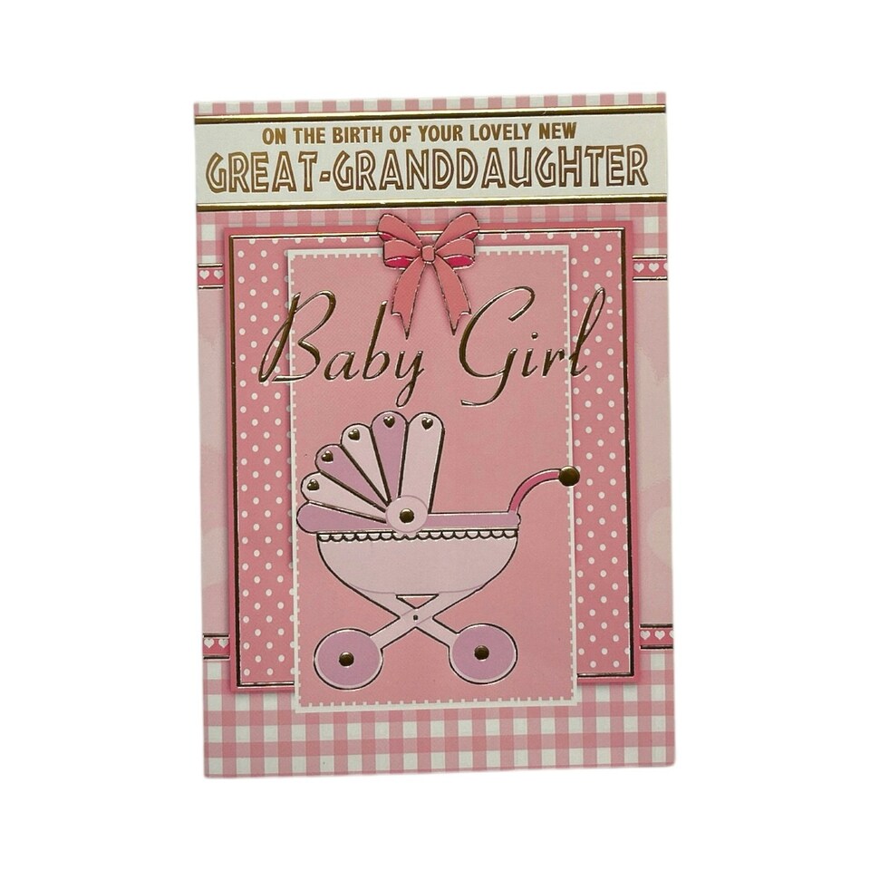 image 1 of On The Birth Of New Baby Great Granddaughter Traditional Design Congratulations Card