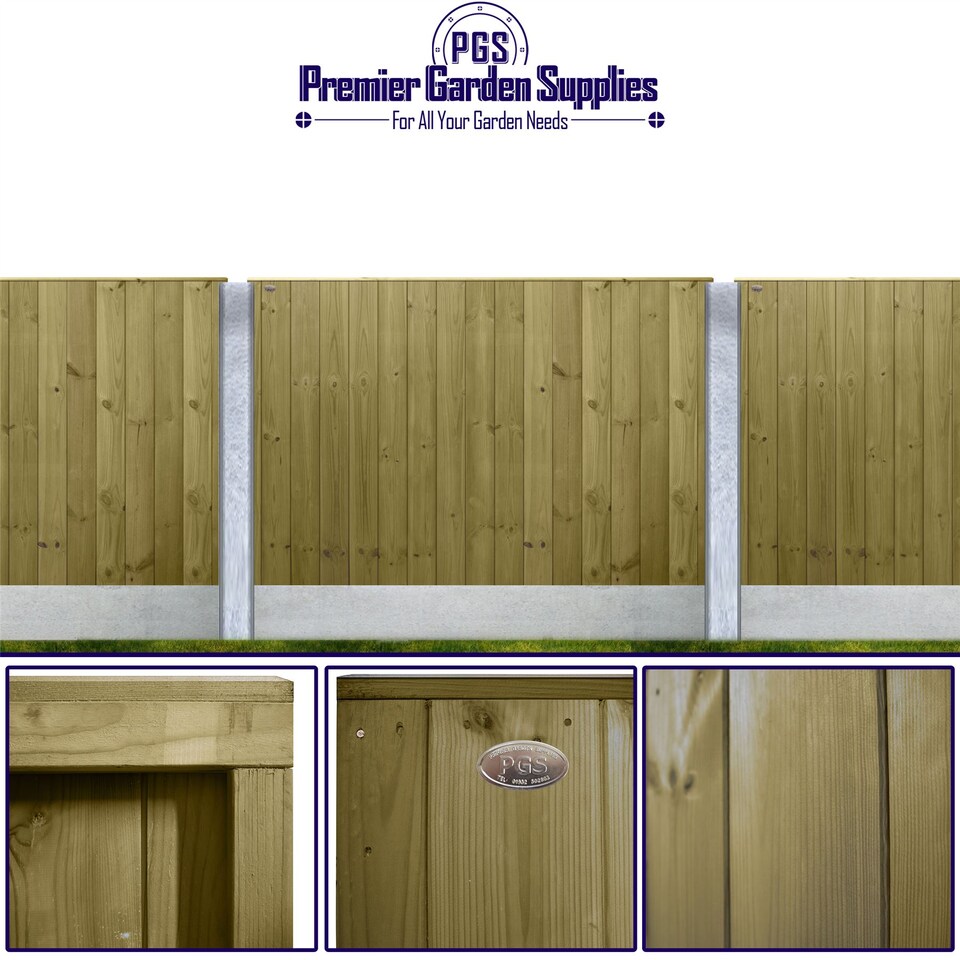 image 1 of Ultimate T&G Vertical Boards W:6ft x H:4ft Fence Panel Treated Timber (Pack of 3)