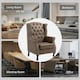 image 8 of HOMCOM Chesterfield-style Wing Back Armchair Tufted Accent Chair Brown