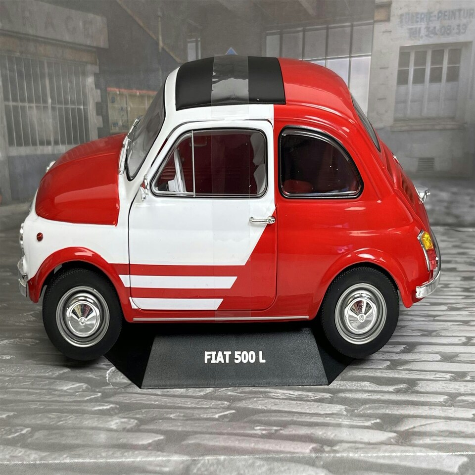 image 1 of Fiat 500 L Robe Di Kappa White Red 1965 1:18 Scale Solido 1801408