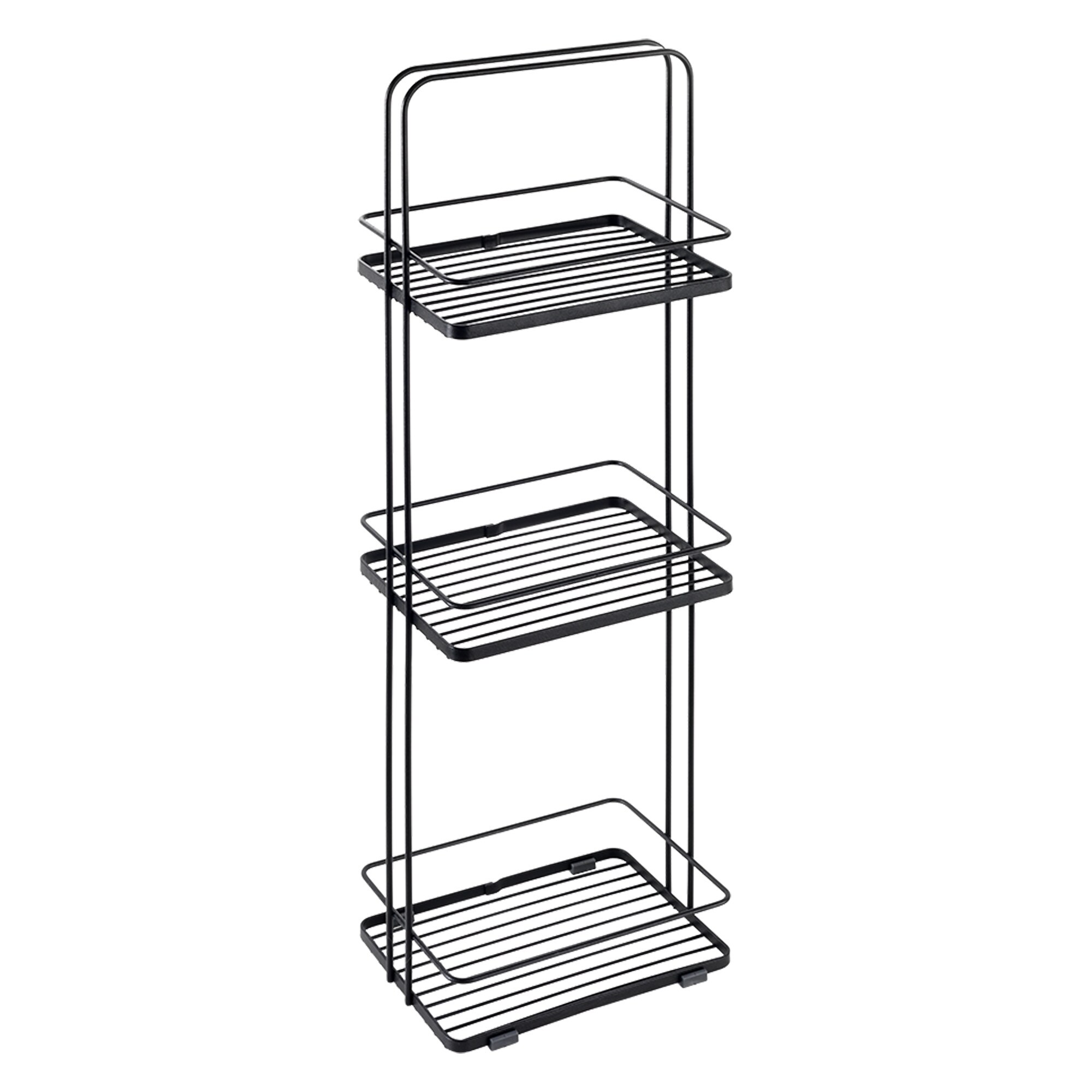 Metaltex Origin Lava 3-Tier Bathroom Storage Shelf Organizer in Black