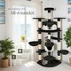 image 8 of Cat Tree Nelly - 204 cm tall, sisal scratching posts, toy & anti-tip protection - Black/White