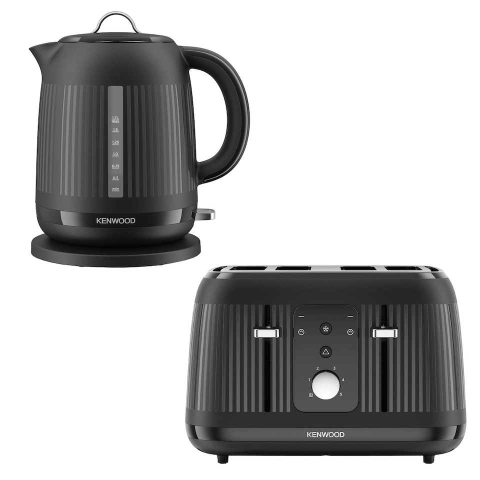 image 1 of Kenwood Dawn 1.7L Kettle & 4 Slice Toaster Set, Midnight Black