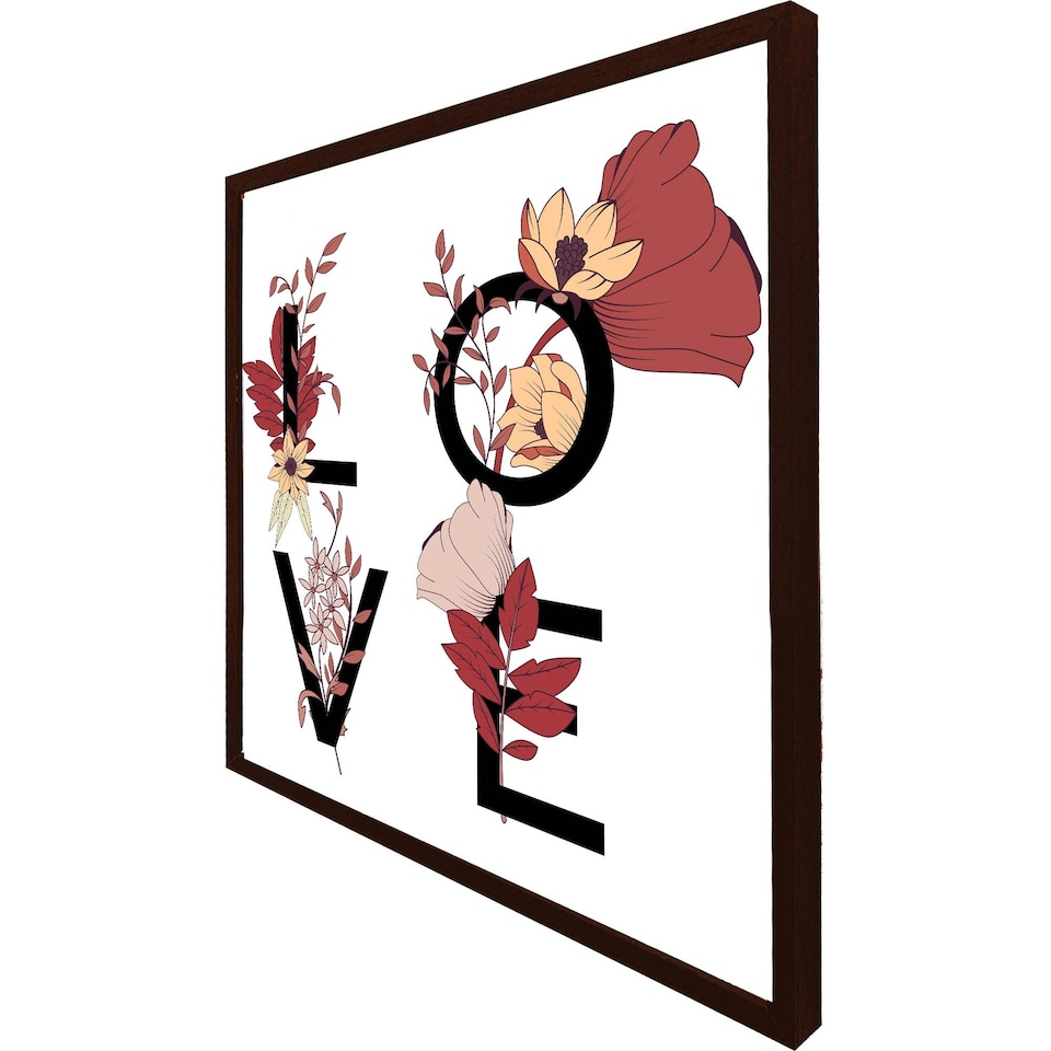 image 1 of Love typography (Picture Frame) Brown | Oak | S